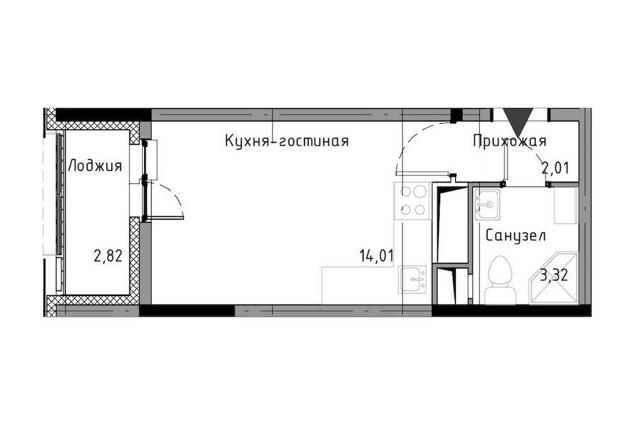 Студия в : площадь 20.75 м2 , этаж: 6 - 7 – купить в Санкт-Петербурге